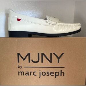 MARC JOSEPH .. WOMENS IVORY PATENT LEATHER LOAFERS